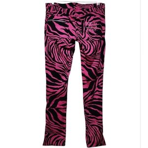 RARE LMFO Y2K Party Rock B***h Hot Pink & Black Zebra Pants Size Large